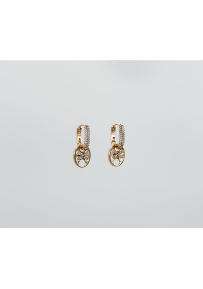 18k Rose Gold Plated Xo Drop Küpe Gold
