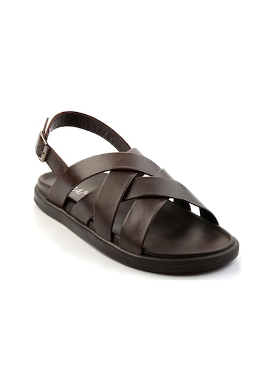 Kahve Hakiki Deri Erkek Sandalet E05863955543
