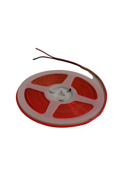 12 Volt 3mm 400 Ledli İnce Esnek Cob Şerit Led Kırmızı Ip20 5 Metre