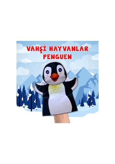 Tox Penguen Vahşi Hayvanlar Keçe El Kukla T122 . Eğitici Oyuncak