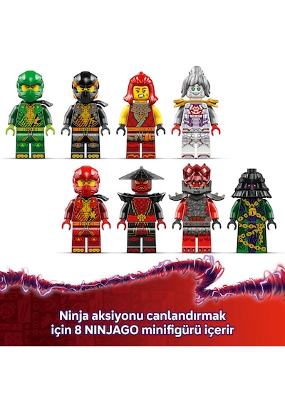 LEGO® NINJAGO® Odak Ark Ejderhası 71836 - 9 Yaş ve Üzeri Çocuklar için 8 Ninja Minifigürü İçeren Yaratıcı Oyuncak Yapım Seti (869 Parça)