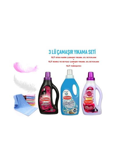 Joyceplus Siyahlar İçin + Beyazlar İçin Çamaşır Yıkama Deterjanı 2 x 1 L + Yumuşatıcı 1 L