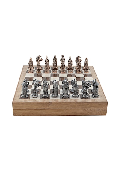 Gifthome Büyük Boy Metal Osmanlı-bizans Satranç Tk. Antik Ve Rustik Desenli Sandıklı Mdf Tahtası 36x36 Cm.