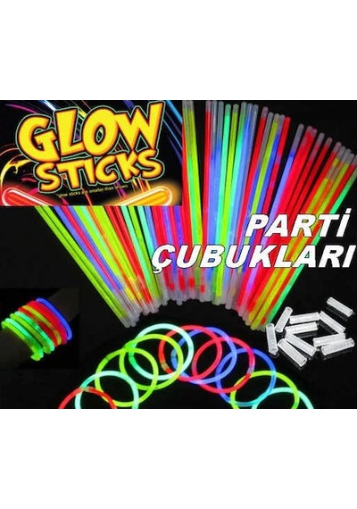 Bakinom Fosforlu Çubuk Glow Stick Fosforlu Bileklik 50 Adet