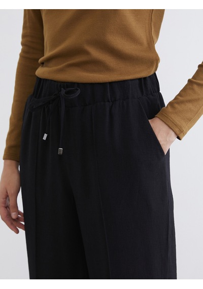 Lcw Everyday Siyah Beli Lastikli Kadın Pantolon