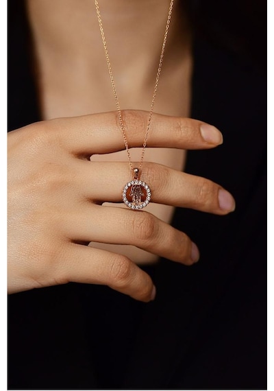 Roza Silver Zirkon Taşlı Rose Fatıma'nın Eli Gümüş Bereket Kolyesi