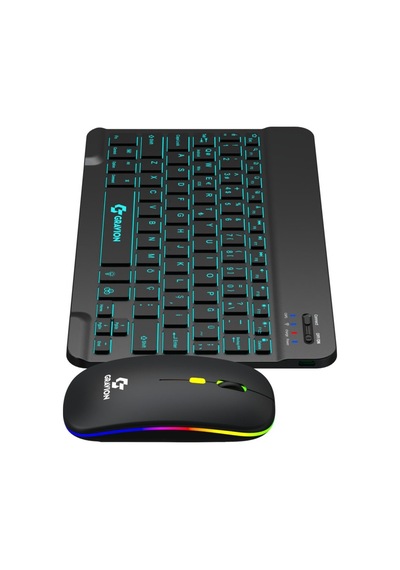 Gravion Km-bt35 Bluetooth Klavye Mouse Set Siyah Şarj Edilebilir Optik