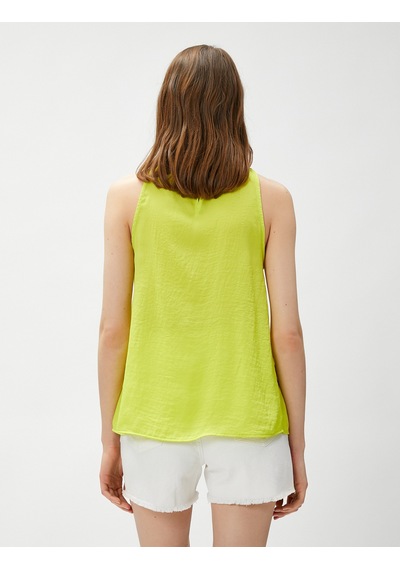 Koton Basic Atlet Kolsuz Halter Yaka Sarı 3sak30023pw Sarı