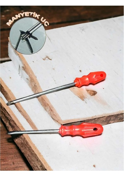 Ecole Manyetik Uç Yıldız Ve Düz Tornavida 2'li Set Orta Boy 6x125 Mm