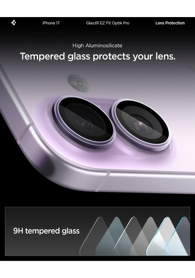 İphone 17/16 Plus / 16 İle Uyumlu Kamera Lens Koruyucu Cam Kolay Kurulum Glas.tr Ez Fit Optik Pro 2 Adet Purple - Agl10127
