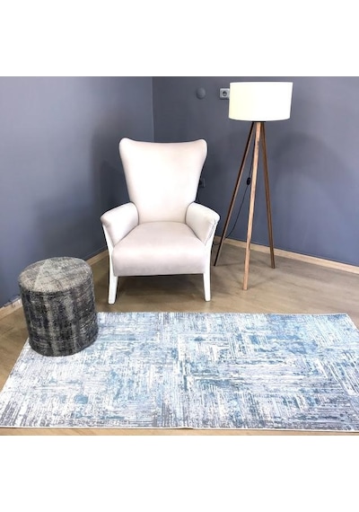 Hoom Rugs Ares 1005 Mavi Leke Tutmaz Dikdörtgen Salon Halısı Halı Mavi