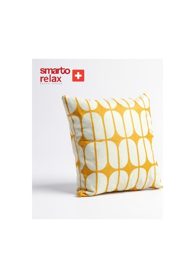 Smarto Relax Içi Dolgulu Kırlent 45x45 Cm Kare Salon & Berjer Kırlenti - Smr-kır-005 Beyaz - Sarı