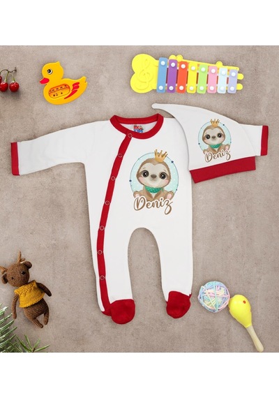 Bk Kids Kişiye Özel Bebek Kıyafeti, Bebek Giyim Hediyesi, Tulum Zıbın Ve Kukuletalı Şapka Seti-15 Çok Renkli