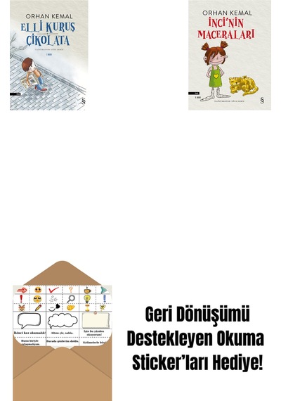 Elli Kuruş Çikolata + İnci'nin Maceraları + Okuma Sticker'ları
