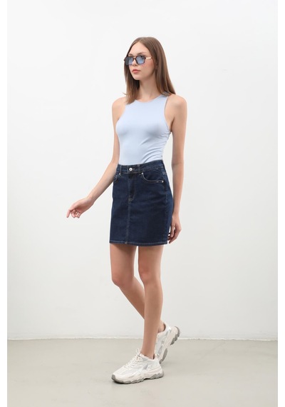 Banny Jeans Kadın Rins Mini Jean Etek Lacivert