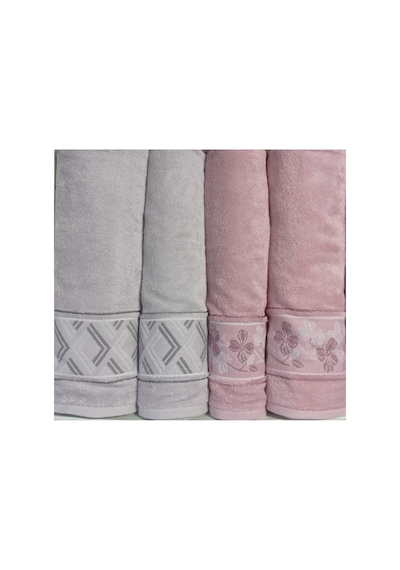 Fiore Line Gri Pembe Bambu Hamam Seti