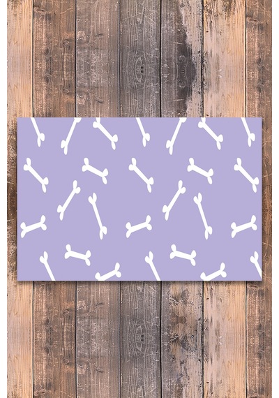 Evaşk  Vinil Kaymaz Tabanlı Keçe Baskılı Evcil Hayvan Pet Mama Paspası 40x60 Renk MOR PM39LMOR