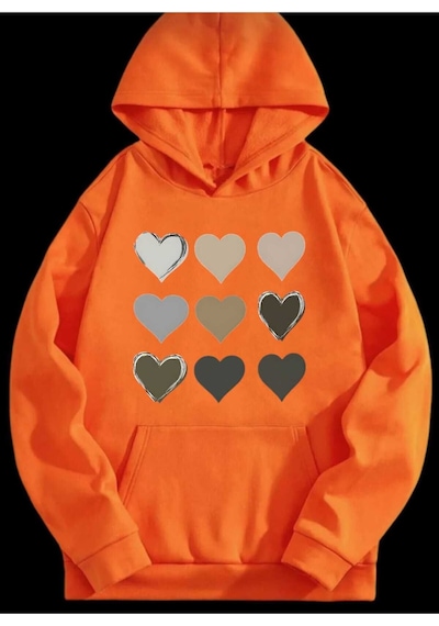 Kozia Outdoors Malkoçbey Baskılı O Yaka Oversize Unisex Swetşhirt Oranj Oranj