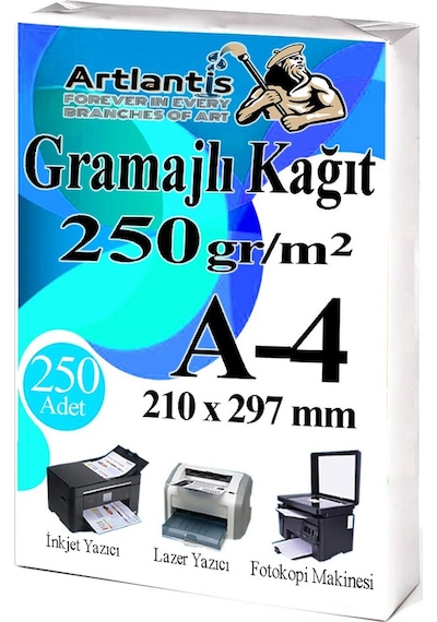 A4 Gramajlı Fotokopi Kağıdı 250 Adet 250 Gr Sertifika Kağıdı Kalın Kağıt Baskı Tüm Yazıcılara Uyumlu 21x29.7cm Ofis Büro