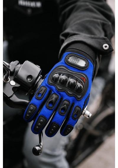 Xmlbayiciniz M Beden Korumalı Motosiklet Eldiveni Unisex Bisiklet Motorcu Eldiveni Mavi 113 Genel