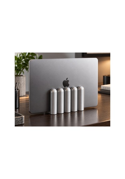 Dora Dekoratif Dikey Macbook Standı - Metalik Gri