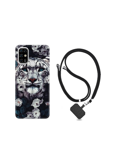 Casper Via F20 Kılıf Boyun Askılı Flowers Snow Leopard 1335