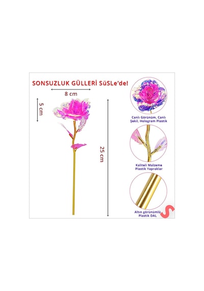 Sonsuzluk Gülü, 25 Cm X 8cm - Pembe
