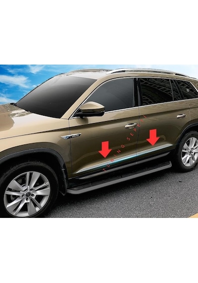 Skoda Kodiaq 2017 Sonrası Yan Kapı Çıtası Paslanmaz Çelik