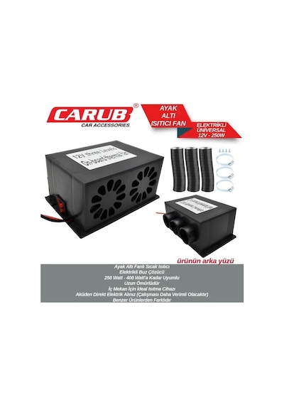 Carub Ayak Altı Fanlı Elektrikli Isıtıcı 250w 12v