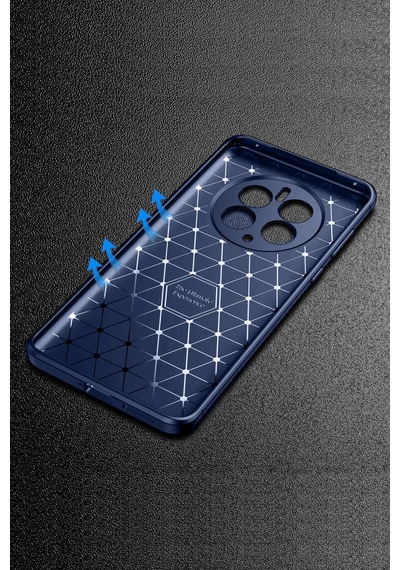 Realme 12 Pro / Pro Plus Uyumlu Kılıf Karbon Tasarım Kamera Korumalı Silikon Telefon Kılıfı Kapak Lacivert