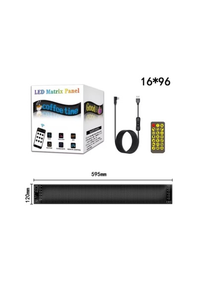 Led Panel Cama Yapışan Telefon Kontrollü Led Ekran Panel Mega Boy 12x60 Cm