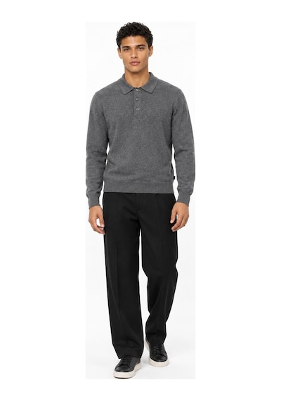 Loft Erkek Antrasit Regular Fit Polo U.kol Lf2043741 Q1.v1 Antrasit Melanj
