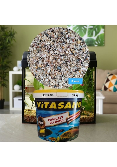 Pro-04 3mm Midye Kırığı 20 Kg Akvaryum Kumu
