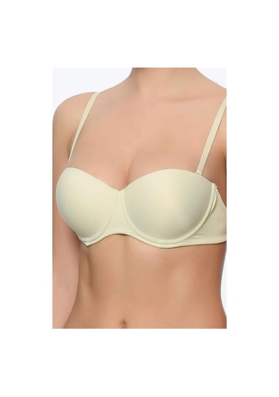 Pierre Cardin 6025 Carıne Balenli Desteksiz Straplez Sütyen Beyaz