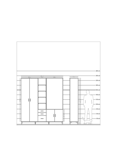 Hyperion Dolap 13 Raflı 3 Çekmeceli 4 Kapaklı 220x44x243 Antrasit-çam/çam Çok Renkli Hyperion Dolap 13 Raflı 3 Çekmeceli 4 Kapaklı 220x44x243 Antrasit-çam/çam Çok Renkli