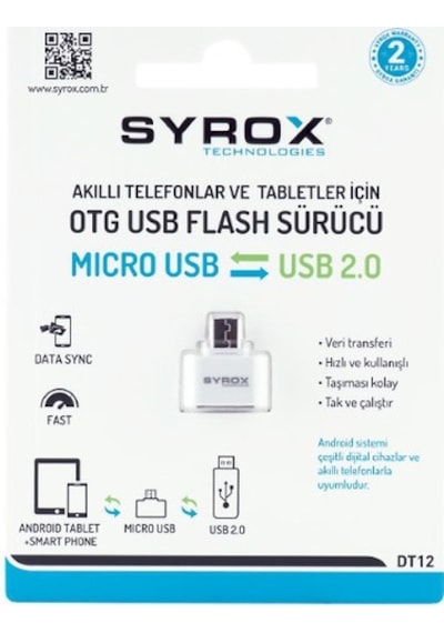 Syrox Micro Usb Otg Çevirici Adaptör Dt12