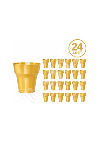 Parti Plastik Bardak 24lü Gold
