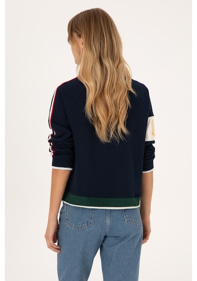 U.S. Polo Assn. Kadın Lacivert Fermuarlı Dik Yaka Sweatshirt 50311024-VR033