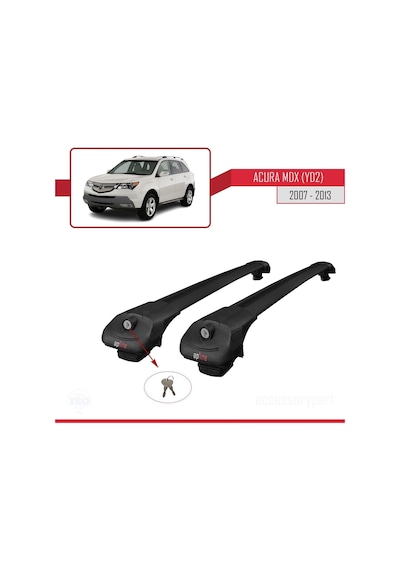 Acura Mdx Yd2 2007-2013 Arası İle Uyumlu Ace-1 Ara Atkı Tavan Barı Siyah