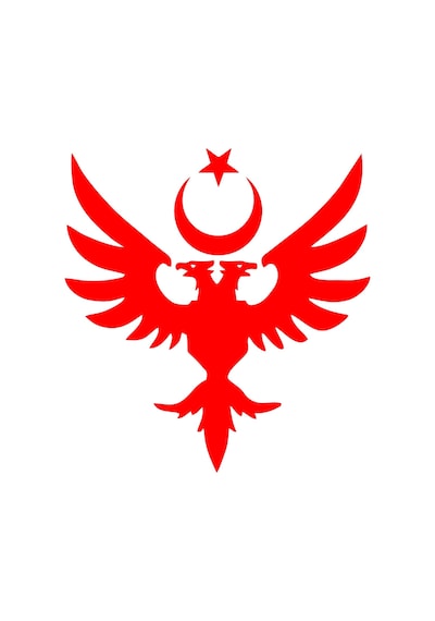 Çift Başlıklı Kartal Ve Ay Yıldız Sticker 17x17 Cm Kırmızı