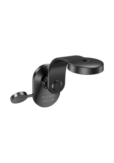 Hoco. Hw28 Excelso Yapışkanlı 15w Kablosuz Şarj Ve 2.5w Kablosuz Saat Şarj Destekli Magsafe Araç Tutucu - Siyah