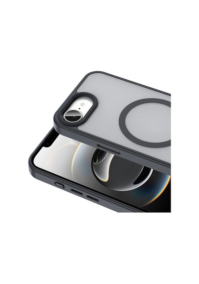 Vendas Apple Uyumlu iPhone  16e Kılıf Magsafe Şarj Özellikli Mat Arka Yüzey Zore Sio Kapak + Hayalet Ekran Koruyucu Siyah