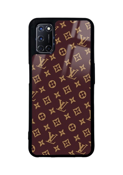 Oppo A52 Red Lv Tasarımlı Glossy Telefon Kılıfı Kırmızı