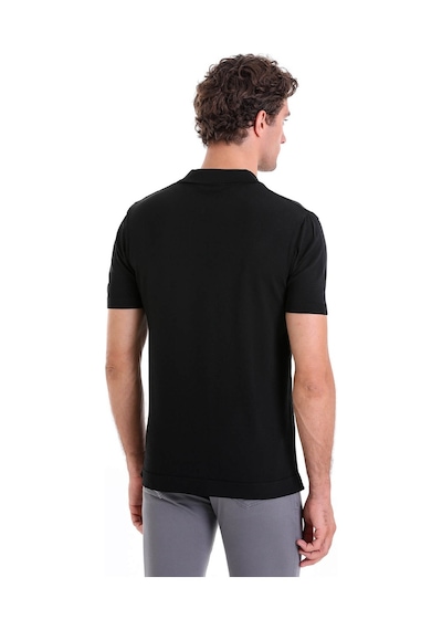 Hatemoğlu Siyah Comfort Fit Düz Polo Yaka Rayon Triko Tişört Siyah Hatemoğlu Siyah Comfort Fit Düz Polo Yaka Rayon Triko Tişört Siyah