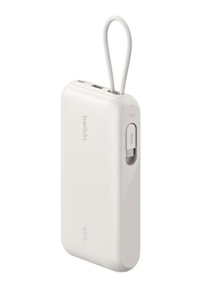 Belkin Bpb030hqsa Ultracharge 20000mah 45w Dahili Usb-c Kablolu Dijital Göstergeli Powerbank - Kum Rengi Siyah