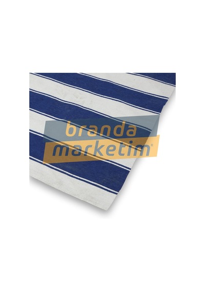 Pamuklu Balkon Brandası Mavi Beyaz Çizgili
