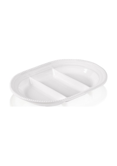 The Mia Grande Servis Tabağı 3 Bölmeli Beyaz 42 Cm