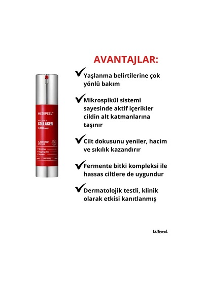 Medipeel Red Lacto Collagen 3000 Shot Serum 50 Ml Sıkılaştırıcı Ve Peeling Etkili Konsantre Spiküller Serum
