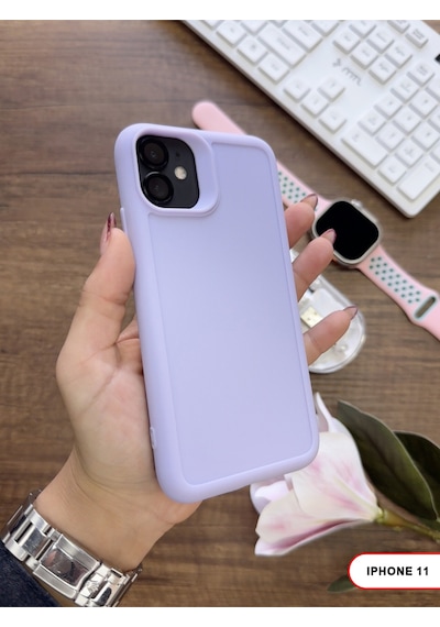 Apple iPhone 11 Uyumlu Kamera Korumalı Darbeye Dayanıklı Renk Atmayan Keep Silikon Kılıf Lila
