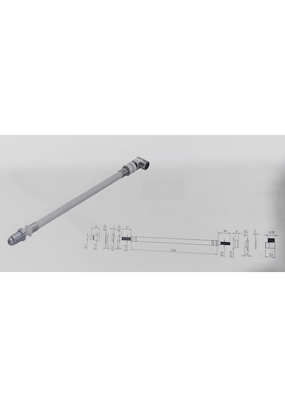 Yapıtaşı Yt121 Uzun Esnek Klozet Taharet Çubuğu Dirsekli 240mm